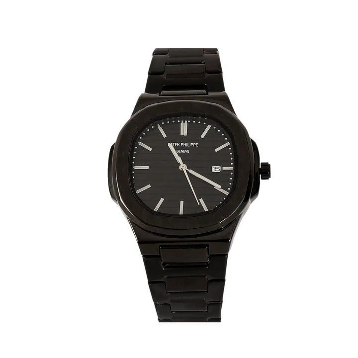 Luxury Black Stainless Steel Automatic Watch – Patek Style Design