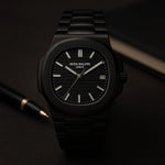 Luxury Black Stainless Steel Automatic Watch – Patek Style Design