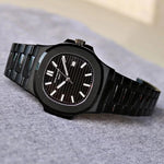 Luxury Black Stainless Steel Automatic Watch – Patek Style Design